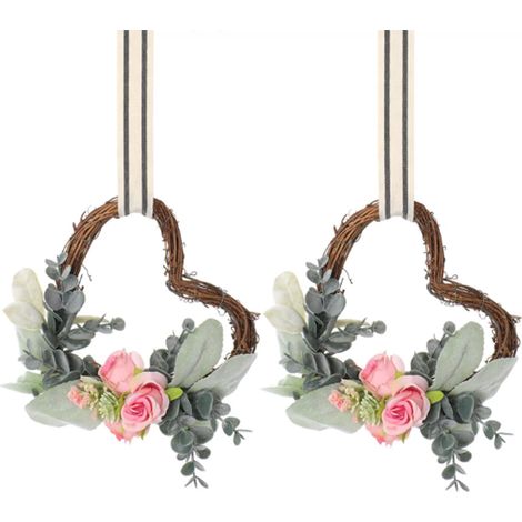 Guirlande En Forme De Coeur - Vigne Naturelle Tressée - Pour Décoration Intérieure Et Événements - 15 cm - Lot De 1 Ou 2 (1/5)