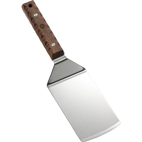 GARRYFIZH Spatule en acier inoxydable pour grillade, manche bois, camping, barbecue (1/4)