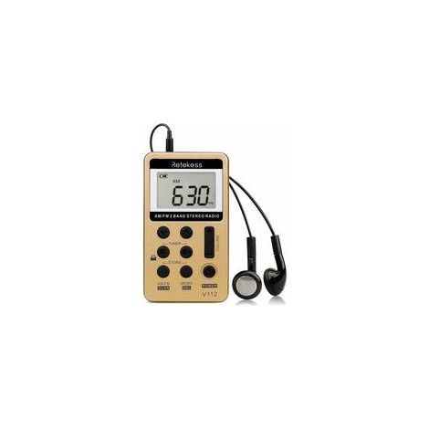 Mini Radio Portable, Radio FM AM Rechargeable, Baladeur, Minuterie de Sommeil, Prise Casque, d'Extérieur, de Sport, Cadeau de Noël (1/5)