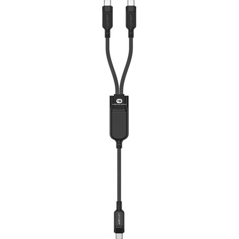 2-in-1 Dual-USB-C-Kabel – 2x USB-C 100 W 480 Mbit/s – Schwarz (1/5)