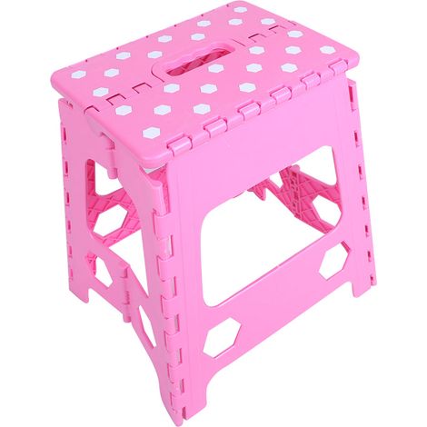 Tabouret Pliant En Plastique - Chaise Portable Légère - Pour Massage Et Usage Domestique - Capacité 136kg - Rose (1/5)