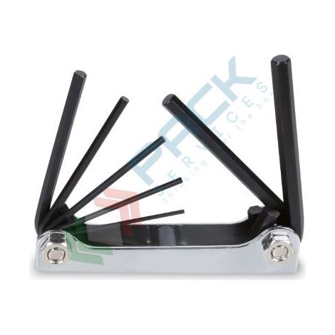 SERIE DI 7 CHIAVI MASCHIO ESAGONALE PIEGATE BRUNITE CON SUPPORTO IN METALLO ART. 96N/G7A (1/2)