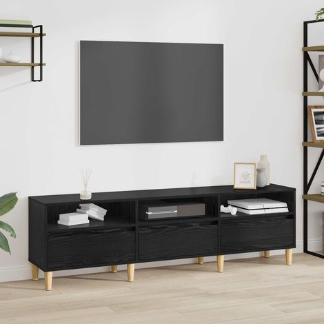 vidaXL Meuble TV Chêne noir 150 x 30 x 45 cm Bois d'ingénierie (1/5)