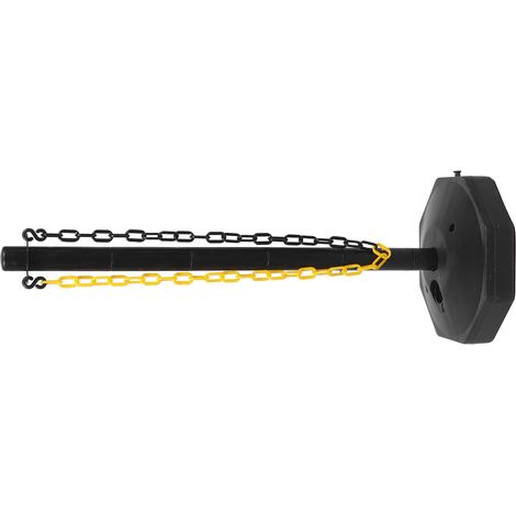 Poteau de Barrière de Sécurité en Plastique Rechargeable avec Chaîne Jaune et Noire 1 M, Poteau de Délimitation Robuste, Base Lestée Remplissable D’eau pour Parking, Chantier (1/5)