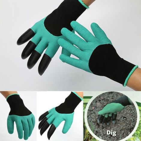 Trade Shop - Guantes De Jardín Garras Rígidas Para Cavar Agujeros Tierra De Jardinería Genie - (1/2)