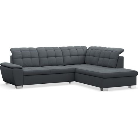 Selsey Jamaal - Ecksofa mit Schlaffunktion und Stauraum, rechtsseitig, dunkelgrau (1/5)