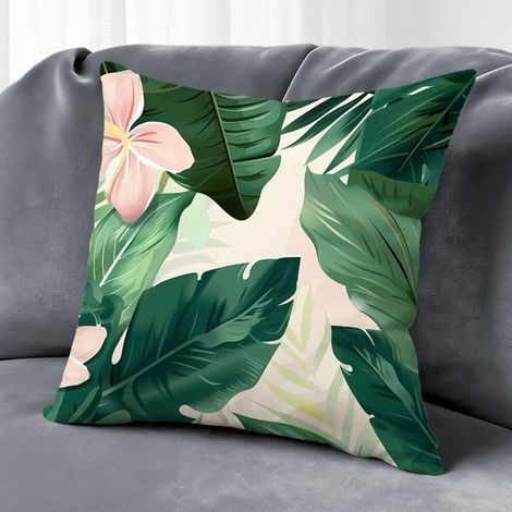 Housse de coussin fleurs printanières, décoration maison jardin,45×45cm (1/5)