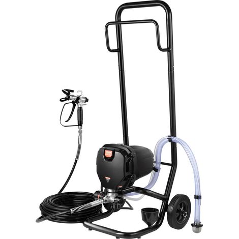 Système de Peinture par Pulvérisation 750 W 3000 PSI Pulvérisateur sans Air avec Chariot Pistolet de Peinture avec Tuyau 7,6 m 1,2 L/min pour Peinture Intérieure Extérieure Fournitures Clôtures (1/5)