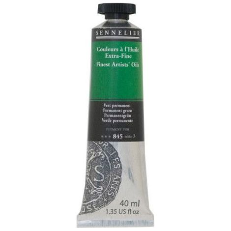 Couleurs à l'huile - Sennelier - Vert permanent - 40ml - Peinture - Mixte