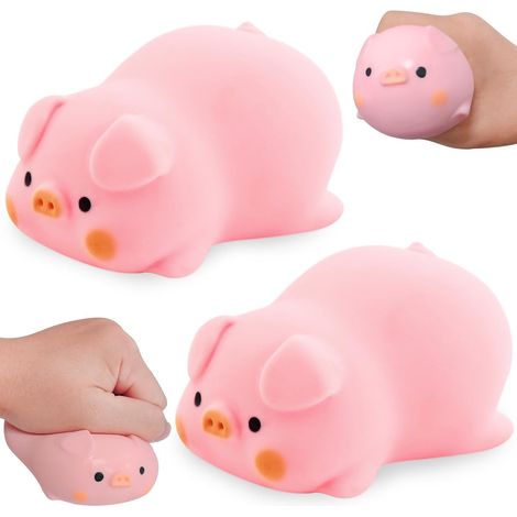 Cochon Anti Stress 2 Pièces, Jouet à Presser Cochon Squeeze Jouet, Cochon Jouet Anti-Stress, Cochon de Décompression Créatif, Squeeze Antistress Jouets pour Enfant Adulte (1/5)