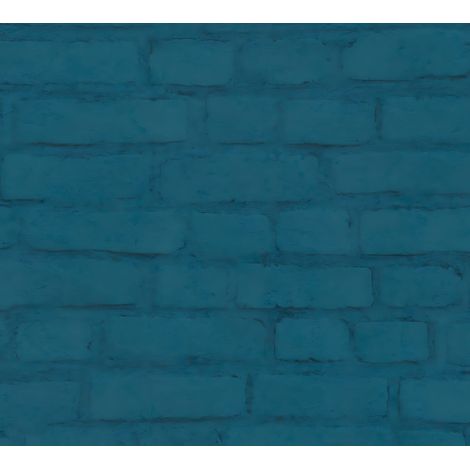 Papier peint aspect pierre carrelage Profhome 374144 papier peint intissé lisse avec un dessin nature mat bleu noir vert 5,33 m2 (1/5)