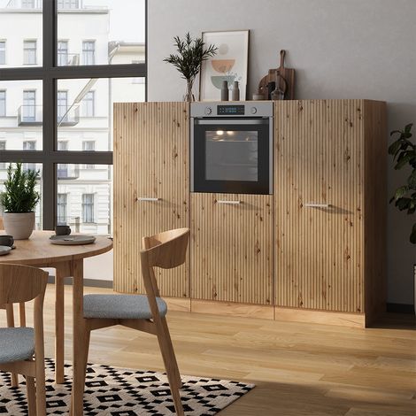 Küchenblock R-Line, Artisan-Eiche/Goldkraft Eiche, 180 cm ohne Arbeitsplatte, Vicco