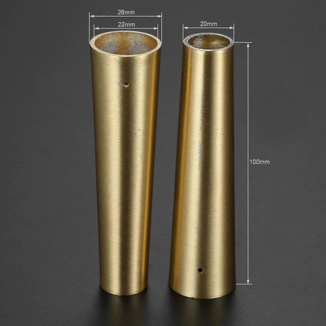 1 protection de pied de meuble, embout en cuivre massif, laiton brossé, pour pieds cylindriques/coniques de table ou de chaise, 20-42 mm, patin de protection antidérapant 05468 (1/4)