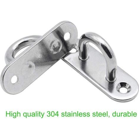 6-teilige Ösenplatten, Edelstahl-Abdeckplatte, 5 mm Mastplatte, robuste Befestigungshaken für Wandhaken, Hängestühle, Markisen, Bootszubehör usw. (1/4)
