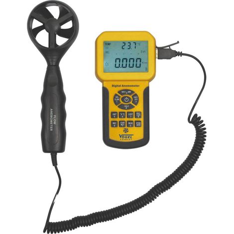Anemometer, digital elektronisch, Windgeschwindigkeitsmesser, 03 30 m/s, Messwert 01 m/s VOGEL 641205 (1/2)