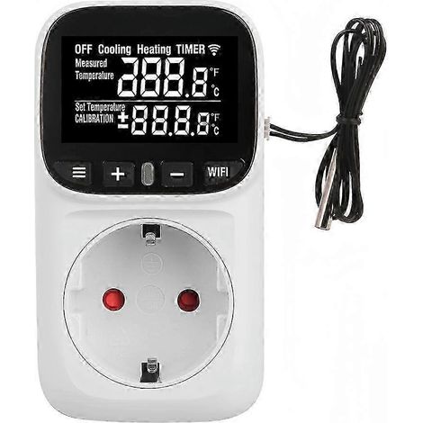 Prise thermostat intelligente TUYA WIFI avec capteur et télécommande (prise UE) 16 A (1/5)
