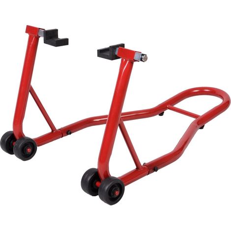 Caballete de taller para moto con brazo regulable 80 x 50 x 40 cm compatible con moto fácil de mover acero rojo 200013688