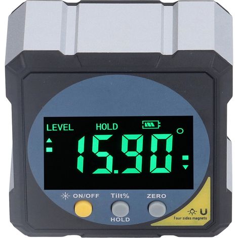Détecteur laser numérique magnétique avec inclinomètre électronique pour mesure d'angle 4x90° (1/5)