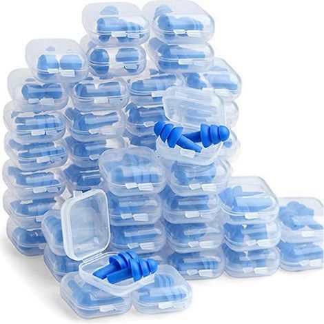 Soft Silicone Earplugs Waterproof Swimming Ear Plugs Reusable-- (1/4)