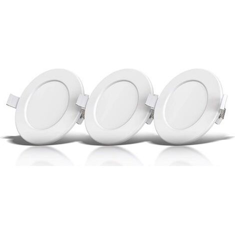 Spot Led Encastrable Salle De Bain Ip44 - Lumière Blanche Chaude 3000k - Diamètre 115mm - Lot De 3 (1/5)
