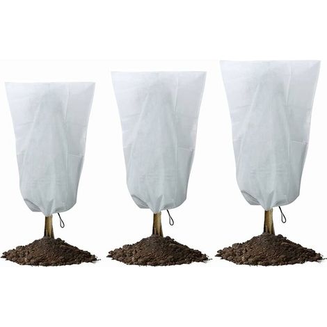 Housse Hivernage Plante, 3 Pièces Sac de Protection D'hiver pour Plantes, Couverture Végétale pour Protection Contre Le Gel, Réutilisable, pour L'antigel, Insectes, Protection des Plantes (Blanc) (1/5)