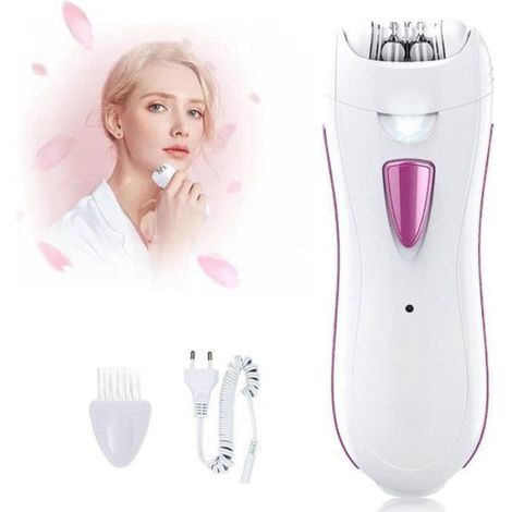 Épilateur Visage - 36 Pincettes - Lumière LED - Têtes De Massage Vibrantes - Sans Fil - 45 Min Autonomie - Blanc (1/5)
