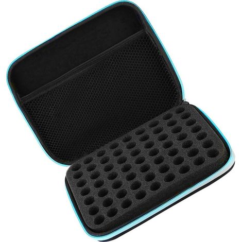 Aufbewahrungsbox für ätherische Öle, 63 Fächer, tragbarer Flaschenorganizer mit Griff, für 1-3 ml Fläschchen ätherischer Öle, Schwarz (1/5)