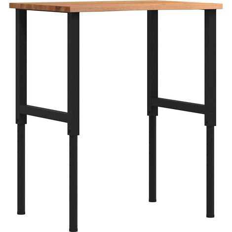 Banco Lavoro Marrone Chiaro 80x60x(71,5-98) cm Legno di Rovere vidaXL (1/5)