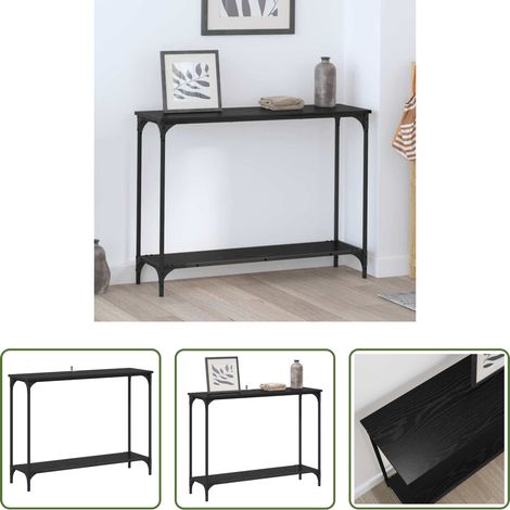 Schrank -  Konsolentisch mit Regal Schwarz Eichen-Optik 101 x 30.5 x 75 cm (1/5)