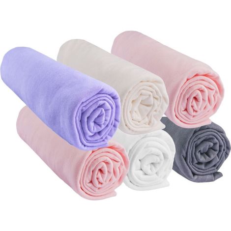 Lot de 6 Drap housse 60x120 Bébé Coton CANDY (1/2)