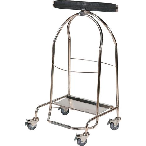 Chariot à bagages sur 4 roues - 100 x 59 x 42.5 cm - Inox - Dbmark