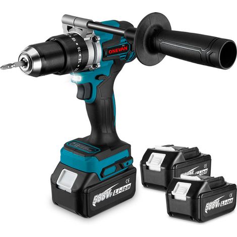Trapano avvitatore a percussione a batteria da 18 V, percussione da 140 Nm, 20 impostazioni di coppia a velocità regolabile, con 2 batterie e caricabatterie (1/5)