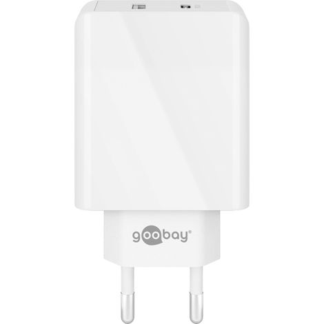 Double chargeur rapide USB QC3.0 28W Blanc (1/3)