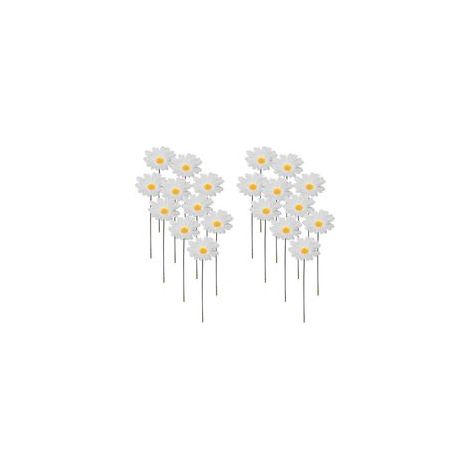 Lot de 20 Piquets de Jardin Marguerite Décoration 3D pour Pelouse, Plantes et Allées