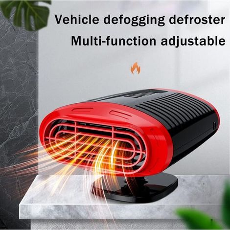 Chauffage et dégivreur de pare-brise pour voiture, refroidisseur portable pour voiture avec support rotatif à 360° et allume-cigare. (1/5)