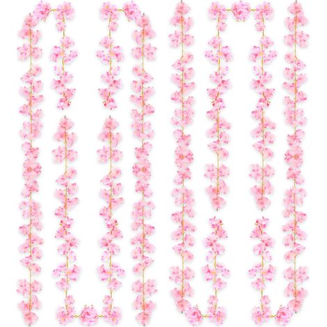 Guirlande Fleurs Artificielles, Lot de 3 Guirlandes de Fleurs de Cerisier Artificielles, Fleur de Cerisier, Guirlande Printemps pour la Maison, Un Mariage, Un Jardin, Une Décoration Murale, Une Fête (1/5)