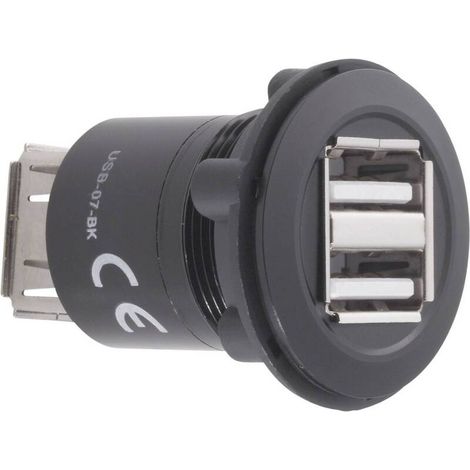 [GEBRAUCHT] B-Ware TRU COMPONENTS USB A Steckverbinder Adapter Buchse Schwarz Einbau 2fach (1/2)