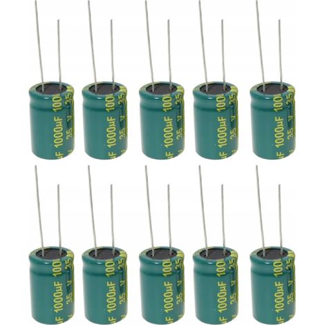 Condensatore elettrolitico Low ESR 1000uF 16V 10x17mm 5mm 10pz.
