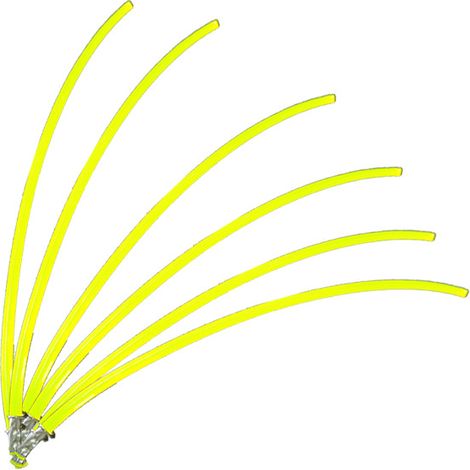 Paquete de 100 cuerdas para cortacésped, cuerdas para desbrozadora, multiusos, cuerda para desbrozadora de bordes, color amarillo. (1/5)