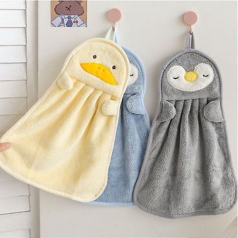 paquet De 3 Serviettes Suspendues Absorbantes Schage Rapide Paissie Double Couche Serviette Main Suspendue Serviette Cadeau Mignonne (1/5)