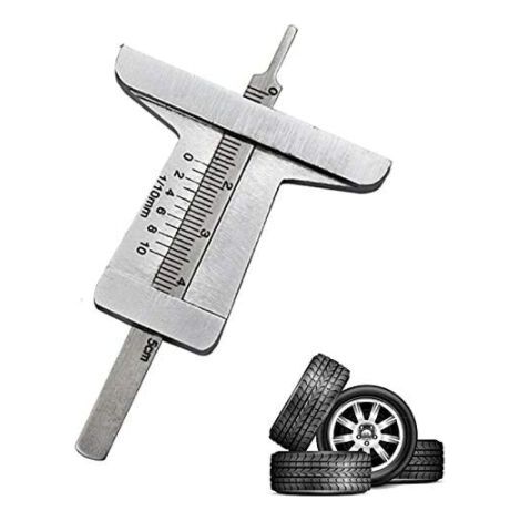Jauge de Profondeur, Jauge Profondeur Pneu, vérificateur de testeur de pneu de voiture Acier inoxydable TIRE Auto Pneu Vernier Outil de réparation de voiture Accessoires (0-50 mm) (1/5)