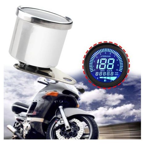 Modification du tableau de bord de moto de style rétro : compteur kilométrique, compte-tours, jauge à carburant intégrés avec écran LCD LED.