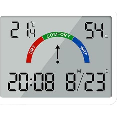 Digital Wall Clock Battery Operated, Large Display with Temperature, Date, Day of The Week, Silent Mount Digital, 4 Time Zones, and Table for Bedroom, Livingroom, Office (1/5)