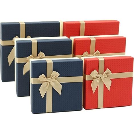 Juego de 3 cajas decorativas con lazo MIX
