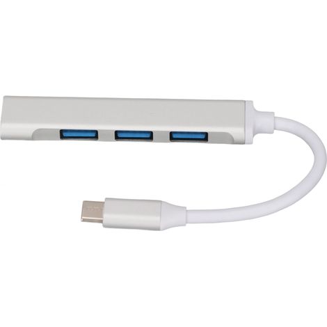 Station d'accueil USB C 4 en 1 légère et rapide pour clavier, imprimante, téléphone et tablette - Argent (1/5)