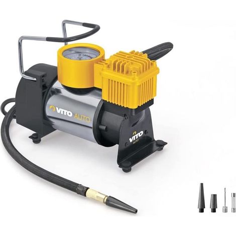 Vito – Compresseur portable 140W 10 bars 115 PSI – Débit 35 L/min – Gonflage rapide pneus voiture et vélo – Accessoires inclus - 115PSI