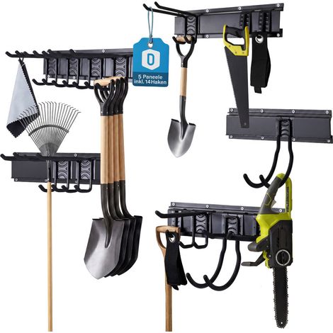 Wandhalterung Garage 5 Paneele á 40cm inkl. 14 Wandhaken