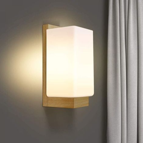 Ineasicer Nordic Style Wooden Wall Sconce/Wall Lamp for Bedside, Living Room, Staircase, Hallway (1/5)