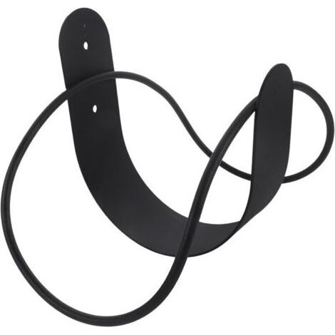 Support de tuyau d'arrosage mural en acier inoxydable, support de rangement pour tuyau de 30 m, capacité 5 kg, noir (1/5)