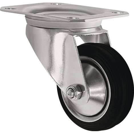 Roulette pivotante D.80mm Ch.70kg Platine L105xB80mm TECWERK